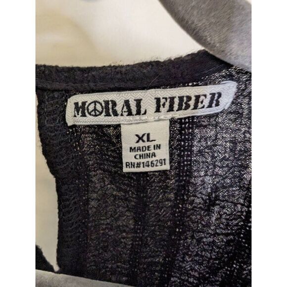 Moral Fiber Black Cold Shoulder with Knitted Detail on Scoop Neck Women's Extra - Picture 3 of 7